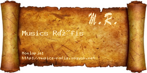 Musics Ráfis névjegykártya